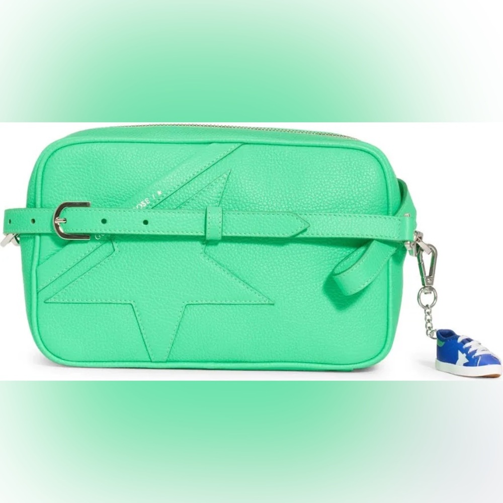 Golden Goose Star Patch Leather Crossbody Bag Green - Picture 2 of 10